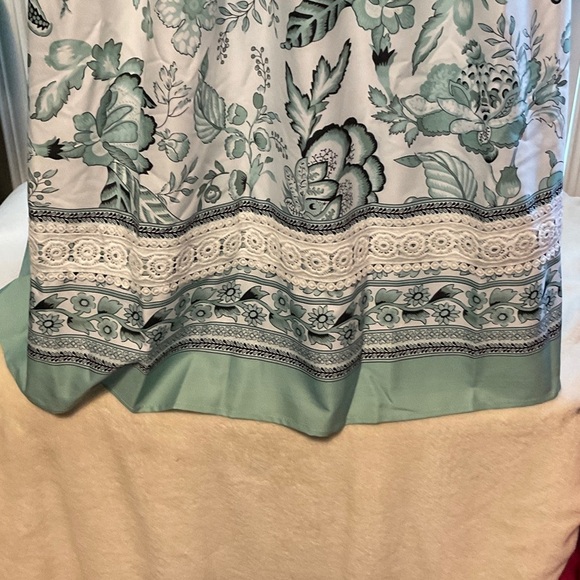 SHEIN Floral Midi Dress - White and Green - Picture 3 of 8